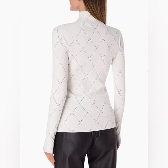 Proenza Schouler White Label Pointelle Diamonds Turtleneck Top size S - Picture 4 of 13